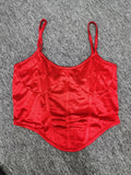 Zingj Satin Show Chest Bundle Waist Sexy Sling Show Back Vest Female Summer Small Top