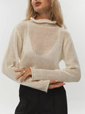 2025 New Hollow Sweater Women Wind Soft Loose Knitted Long-Sleeved Cover