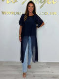 Women's Spring Summer New Short-Sleeved Cross Long