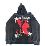 Star Girl Graphic Zip Up HoodieOutfit