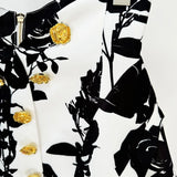 New Star Fashion Tulip Waist Line Rose Metal Buckle Print Skirt