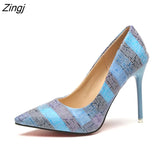 Women High Heels Summer Floral Print Thin Heels Tie Ankle Sexy Lady Pumps Female Chaussure Femme Casual Shoes for Women 2023