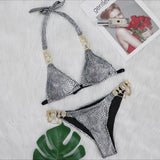 Zingj Hot-Selling New Crystal Diamond Chain Swimsuit Split Swimsuit Sexy