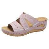 Cool Slippers Women's Slope And Fish Mouth Thick-Sed Large-Size Shoes Multi-Color Optional Embroidery Cool Drag