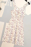 Sleeveless Mini Dresses for Women Party Y2k Sling Sexy Casual Floral Print Two Peice Sets Female Clothing Summer