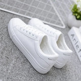 White Shoes Women's New Fashion Flat Plate Shoes Students Breathable Women's Shoes Net Red Single Shoes Casual White Shoes In The Spring And Autumn Of