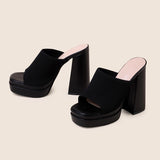 Women Shoes Exploding Spring And Summer Big-Size Show Waterproof Table Knitted Fashion Coarse And Female High Heel