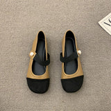 Fragrant Wind Square Single Shoes Evening Equal Pearl Loose Band Collage Mary Jane Fashion Women's Shoes Spring And Autumn High