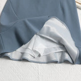 Shooting Small Lotus Leaf Side Fishtail Short Skirt Anti-Light High-Rise Thin A Word Bag Hip Skirt