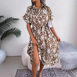 Shooting 2025 Spring And Summer Casual Loose Leopard Tice Shirt Skirt Women's