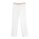 Women's Summer Casual Claming Dress-Up Short Sleeve Coat High Waist Casual Pants