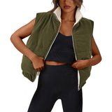 Ms. Autumn And Winter New Vest Lamb Zipless Double-Sided Warm Jacket