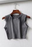 Yoga Solid Cropped Tank Top- Outfit