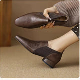 Single Shoes Children, Thick Heel, Deep Mouth, British Small Single Shoes, One Foot Pedal Square-Headed Loafers 2025 New Commuter