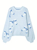 And Winter Women's Explosive Bow Bows Languid Loose Knitting