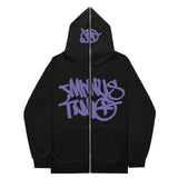 New High Street Hip-Hop National Tide Printing Zipper Clothing Fashion Fashion Couple