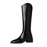 New Knight Boots In The Autumn And Winter Of 2025 Are Not Just The Knee Korean Version Of The Fashion Long-Singed Women's Coarse Legs Plus Velvet Rough And Square Head V