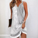 Summer Wish Casual Wind A-Shaped Dress Sleeveless Vest V-Neck Dress