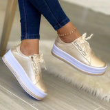 Shoes New Thick-Soled Sneakers Fashion Plus-Size Lace With 2025 Women's Single