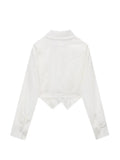 Women's White Shirt Vintage Long Sleeve Single Breasted Loose Office Ladies Female Elegant Slim All-match Blouses Chic Top