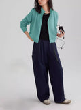 Sense Simple Collar Jacket 2025 Spring And Autumn Dopamine Eye-Catching Basis Simple Waffle Coat