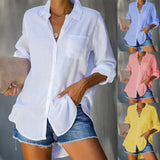 Commute Women's Solid Color Large Size Casual Loose Breasted