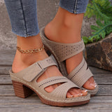 A Font And Slippers Women's Large-Size Car Sewing Magic Sticky Beach Cold