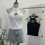 Shot With Chest Pad Hanging Neck Lace Sexy Sling Vest Short Babes Bottom Sleeveless Top