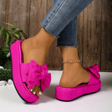 Summer New Thick-Soled Women's Sandals Women's Beach Shoes Large-Size Slippers To Learn Women's Bow Cool