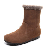 Snow Boots Women's New Short Barrel Krainian Winter Flat Bottom Anti-Slip Thick Velvet Sleeve High Cotton