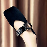 Goods Shallow Head Shoes Fashion Flat-Soled Single Shoes Gold Velvet 2025 Summer New Buckle Lefu Shoes