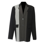 New Three-Color Splicing Colliding Color Loose Version Of The Supercool Casual Suit Jacket Female