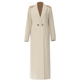 New Bump Color Splicing British Wind High Street In The Long Suit Wind Coat Woman