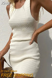 Women Sexy Cutout Knitted Dress Casual Stripe Contrast Color Ribbed Print Sleeveless Backless Bodycon Beach Smock