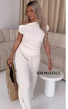 Women's INS Bursts Of Sleeveless Knitted Trousers Set Holiday Light