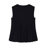 Women's Clothing INS Net Red Explosion Pure Color Foldless Sleeveless Vest
