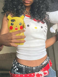 Cartoon Print Slim Cami Top-Outfit