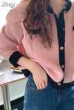 Winter Women Loose Cropped Knitted Sweater Cardigan Casual Ladies Womens Thick Cardigans Korea New