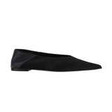 New Heel Satin Head Leather Tip Flat Shoes Korean Version Of Silk Satin Muller Single Shoes Women