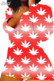 Women V-neck Bodycon Sleepwear Jumpsuit Bodysuit Shorts Romper Bodysuit Leotard Long Sleeve Lips Print Button