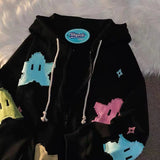 New Kulo Cartoon Hooded Girl Sticker Sweater Cardigan Jacket