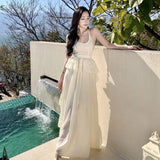 Zingj Gentle Small Holiday Back Show Thin Sling Feeling Flounce Design Long