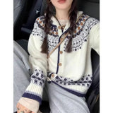 And Winter Retro Fair Island Sweater Coat Female White Jaccupy Milk Fufu Soft Glutinous Outer Knitted Shirt