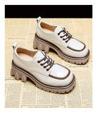 Small Leather Shoes Female English Wind 2025 New Autumn Color Fashion Coarse Heel Thick-Bottomed High-Le-Fulford