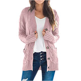 2025 New Women's Casual Cardigan Jacket Solid Color Mah-Button Cardigan Sweater