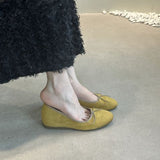 Gentle Bow Single Shoes Women's Red 2025 Spring And Autumn New Evening Breeze Shoes Round Bean