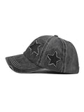 Distressed Wash Sequin Star Baseball Cap-Outfit