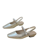 Xiangfeng Flat Bottom Bao Head Behind The Empty Sandals Woman 2025 Summer New Temperament With French Diamond Mary Precious