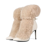 Banquet Fashion Hairy Tip High With Large Size 44 Female Short Boots Boots