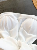 Autumn Sexy Black/White Strapless Tops Women Elegant Two Layer Ruffle Short Tank Shirts Female Slim Camis New